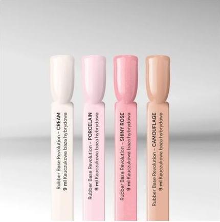 NoName Rubber Base Revolution Base UV-Nagellack Hybrid Gel 9ml (White, Base Coat)