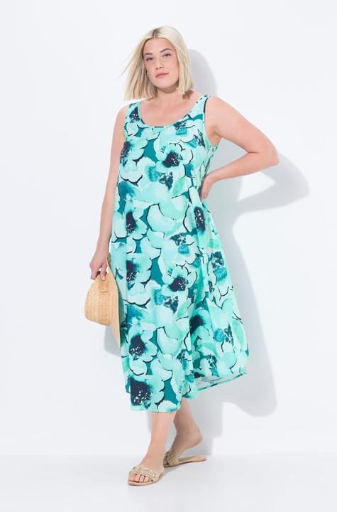 Produktbild Ulla Popken Midikleid, Blüten, A-Linie, Rundhals, ärmellos (42, 44)