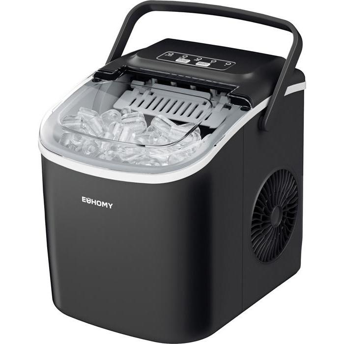 Euhomy IM016 12kg ice cube maker (black), Macchine per il gelato + fabbricatori di ghiaccio, Nero