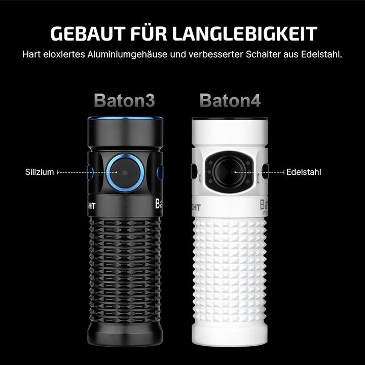 Produktbild Olight Aufladbare Taschenlampe mit 1300 Lumen, wasserdicht IPX8, Magnet und 6 Modi für Camping und Haushalt (1300 lm)