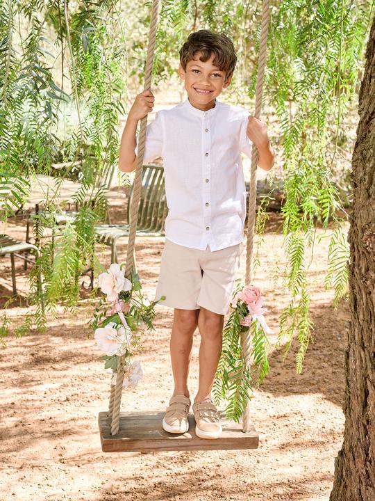 Produktbild Vertbaudet Jungen Hemd mit Stehkragen, Leinenmix (128)