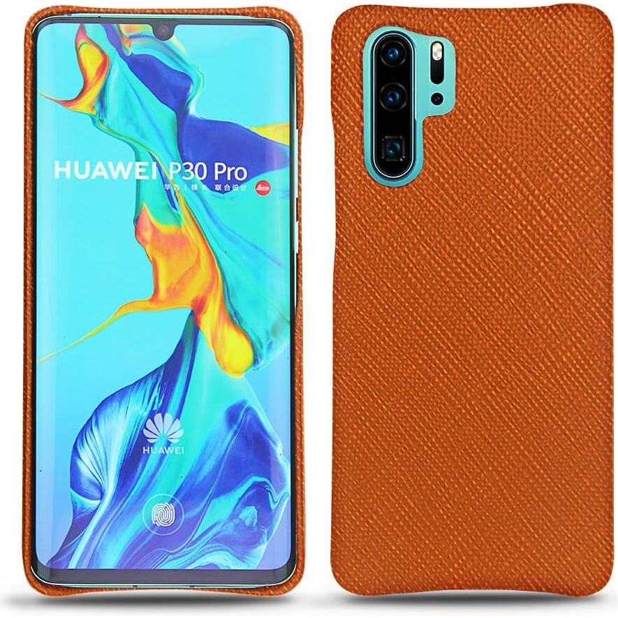 Noreve Lederschutzhülle (Huawei P30 Pro), Smartphone Hülle, Orange