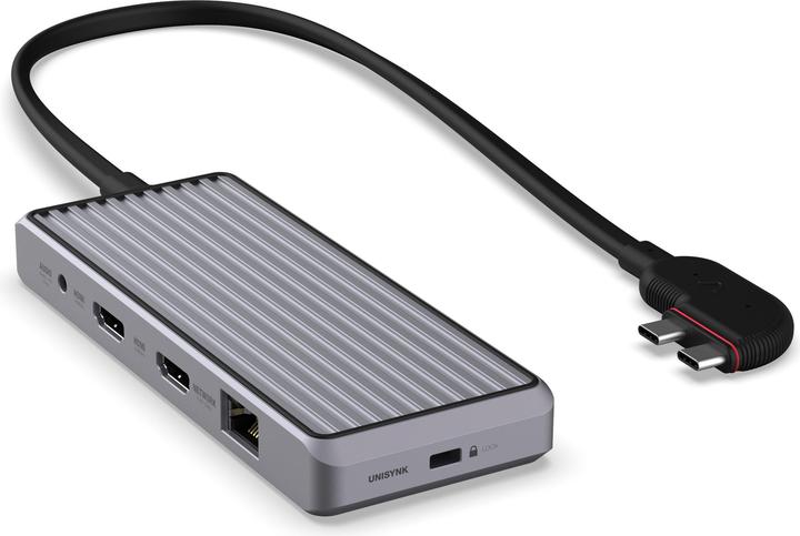 Produktbild Unisynk 10 port USB-C Hub 4K 60 Hz 100W Mac Grey (USB-C)