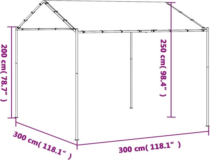 Actual product image VidaXL Silas (300 cm, 300 cm)