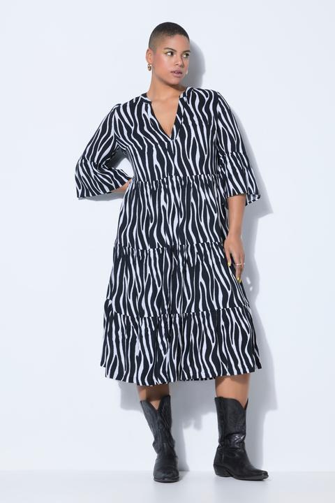 Produktbild Studio Untold Midikleid, Zebra, V-Ausschnitt, Volants (58, 60)