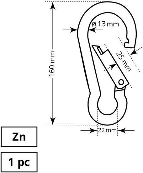 Produktbild Haushalt CARABINER 13X160 MM ZN 1DD