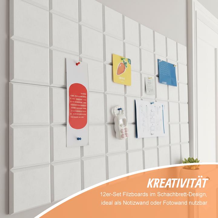 Produktbild Relaxdays 12x Filzpinnwand (Pinnwand, 30 x 10 cm)