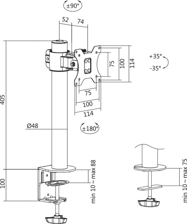 Produktbild LogiLink BP0103 Monitorius-Halterung 17-32 Zoll Stahl 19 kg max. (Tisch, 32", 9 kg)