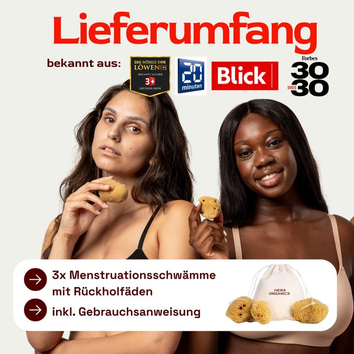 Produktbild Hera Organics Menstruationsschwämme mit Rückholfaden (L)
