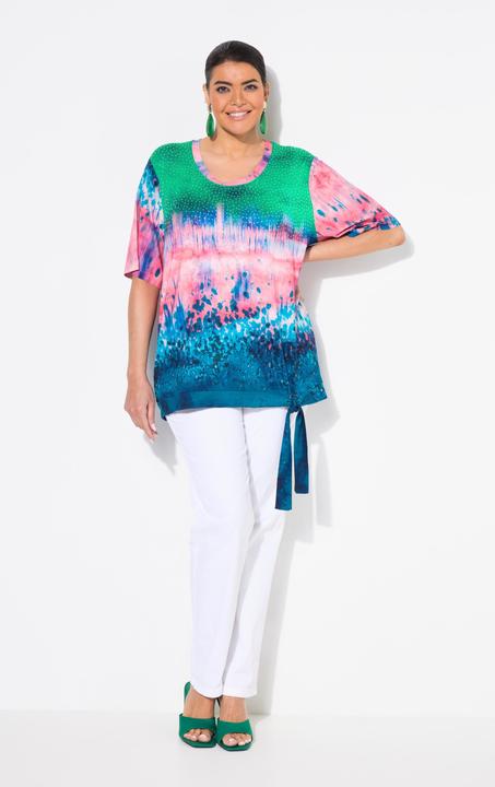 Actual product image Ulla Popken Abstract Gradient Tie Hem Tee (46, 48)
