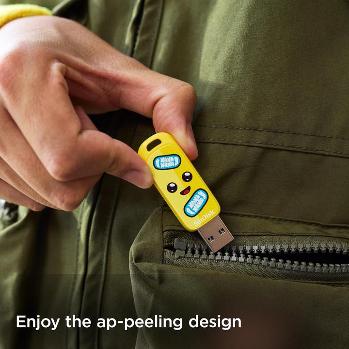 Image du produit SANDISK Fortnite Peely USB 3.2 Gen1 128GB 130MBs (128 Go, USB-A)