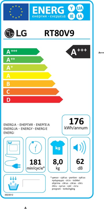 Energy Label LG RT80V9 (8 kg, Right)