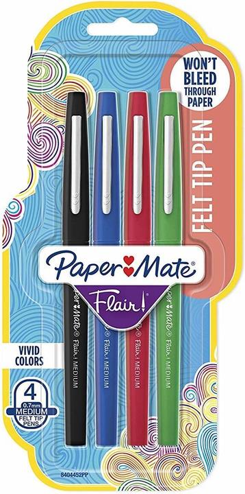 Produktbild Paper Mate Faserschreiber Flair (Grün, Schwarz, Blau, Rot, 4 x)