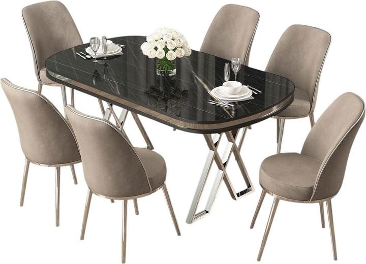 Cappuccino, Chrome, Marbre noir