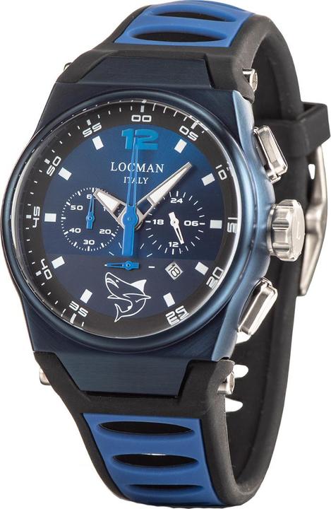 Image du produit Locman Italy Montre homme Mare noir/bleu PVD Chrono Ref. 0555 (Chronographe, 44 mm)