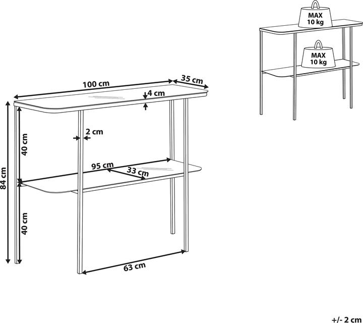 Image du produit Beliani Calvert (100 x 35 x 84 cm)