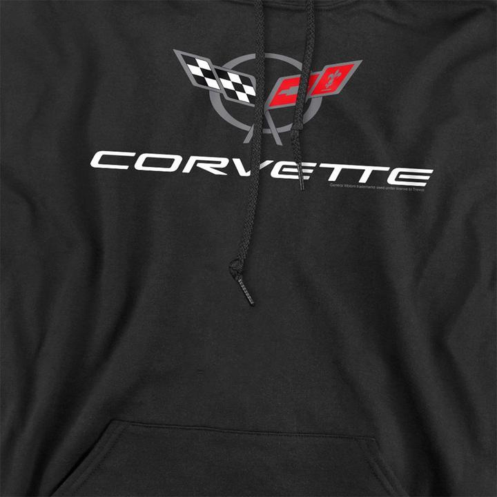 Immagine prodotto Chevrolet Corvette Modern Felpa con Cappuccio Emblema Adulto Unisex (L)
