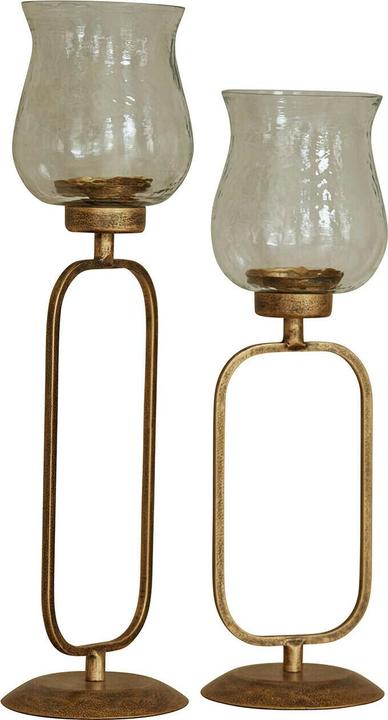 Produktbild Loberon Windlicht 2er Set Rocanda gold/klar (2x)