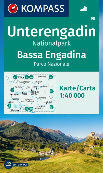 Image du produit Carte de randonnée KOMPASS 98 Basse-Engadine, Na
