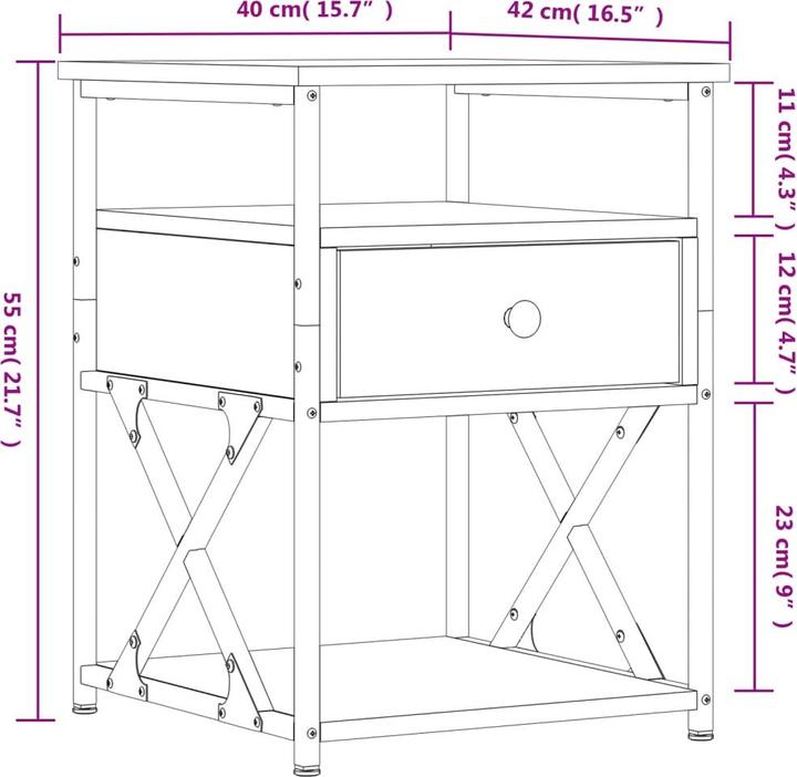 Immagine prodotto vidaXL Nachttisch (40 x 42 x 55 cm)