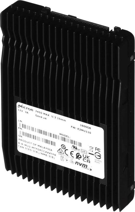 Image du produit Micron 7450 MAX NVMe U.3 SSD (1600 Go, 2.5")