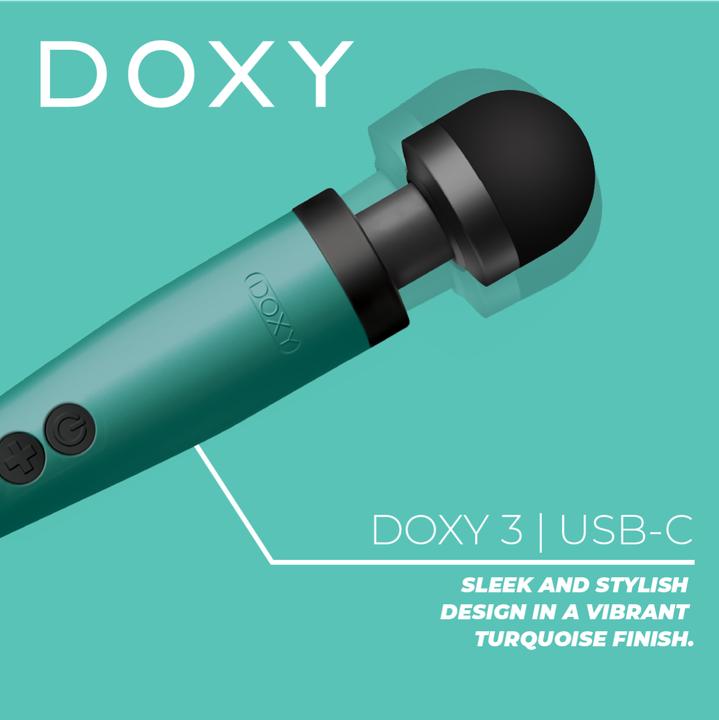 Actual product image Doxy 3 USBC Wand Vibrator Türkis