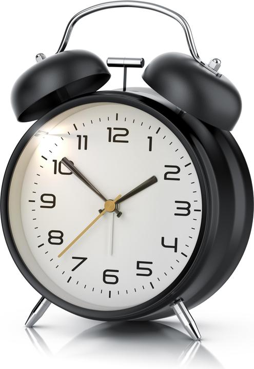 Produktbild Bearware Analoger Wecker klassisches Design, lauter Weckton, ohne Ticken, Batteriebetrieb, metall, schwarz