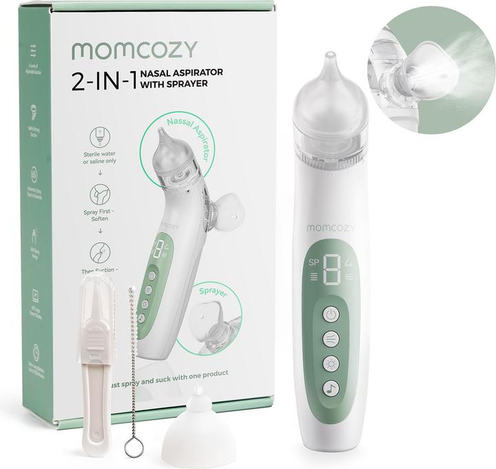 Actual product image Momcozy Nasal Aspirator Breezyclear 2-In-1 Spray And Suction Electric Nasal