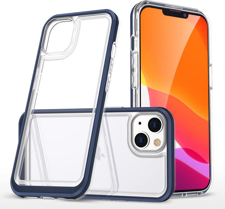 Hurtel Clear 3in1 case for iPhone 13 blue frame gel cover (Apple iPhone 13)