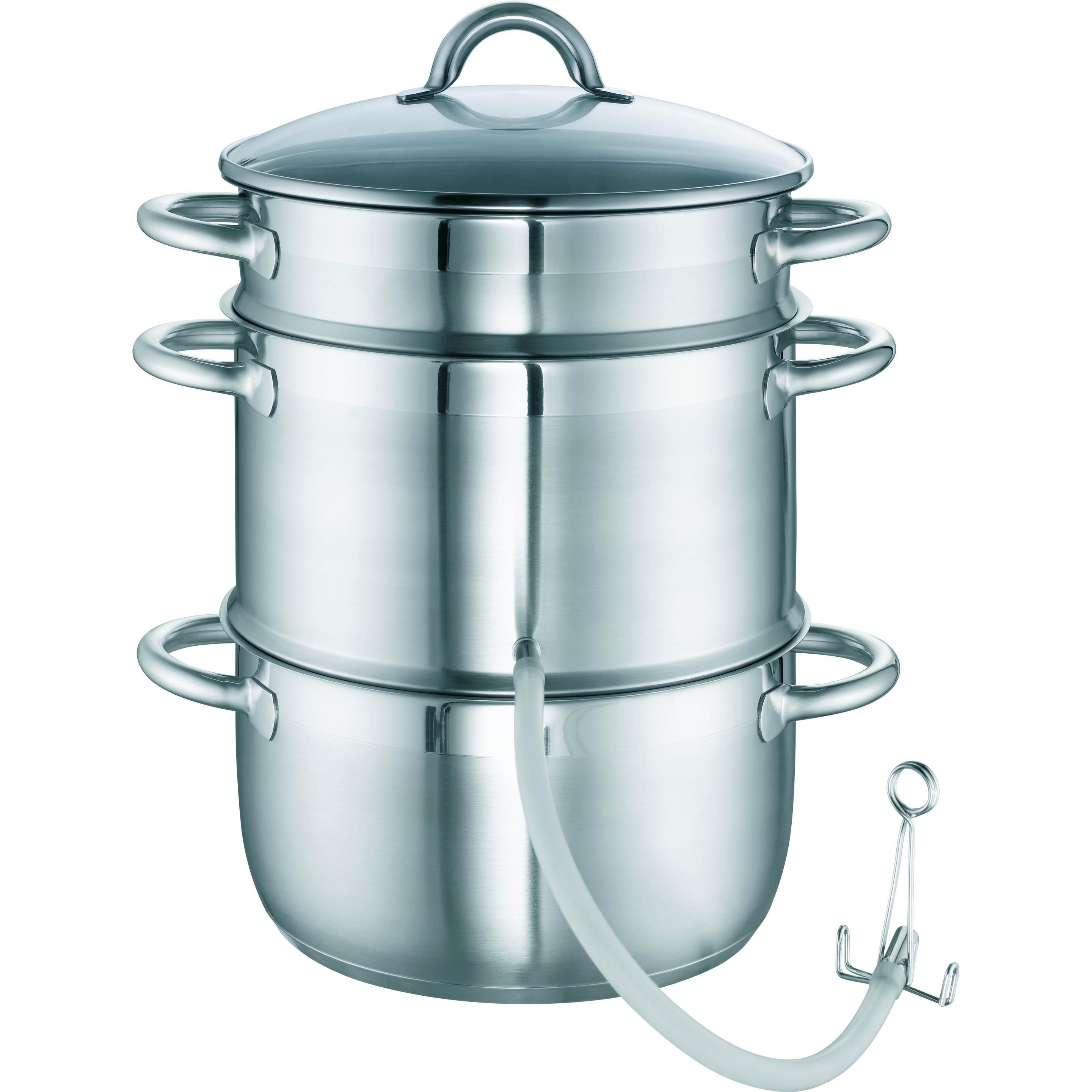 Schulte-Ufer SUS Edelstahl Entsafter 26 cm, Entsafter, Silber