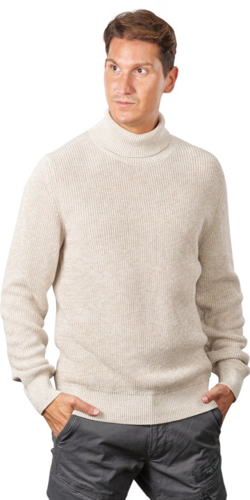 Actual product image Marc O'Polo Turtle Neck Pullover With Racking White Cotton (S)