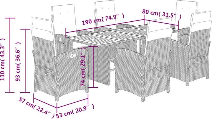 Produktbild vidaXL Garten Essgruppe