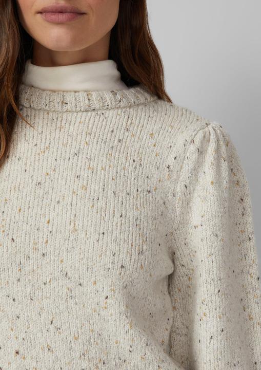 Produktbild s.Oliver Strickpullover Strickpullover mit Puffärmeln aus Baumwollmix (42)