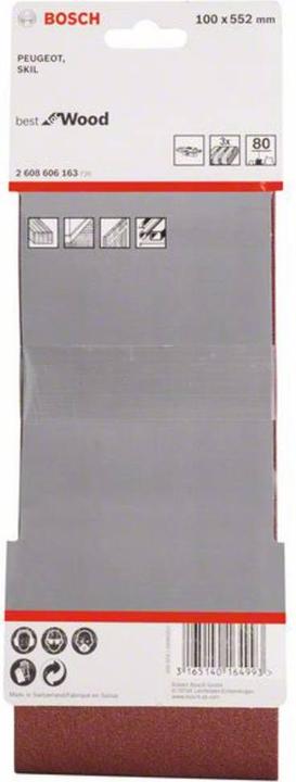 Image du produit Bosch Professional Zubehör PRO X440 bande abrasive, 100 x 552 mm, G80 (80)