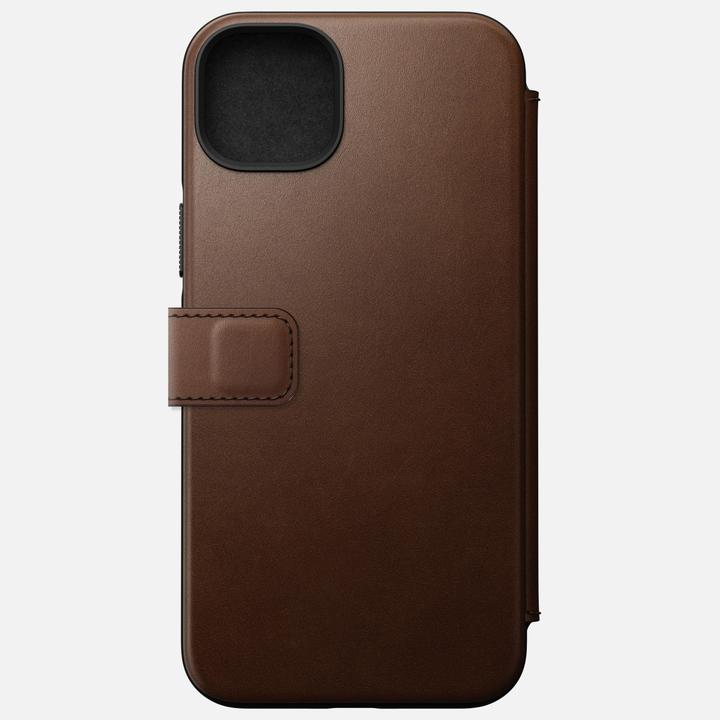 Actual product image Nomad Book Cover Modern Leather Folio iPhone 14 Plus Brown (Apple iPhone 14 Pro Max)