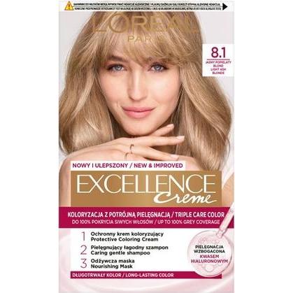 L'Oréal Paris, Haarfarbe, L'Oreal Excellence Creme Haarfarbe 81 Helles Aschblond (81 Light Ash Blonde)