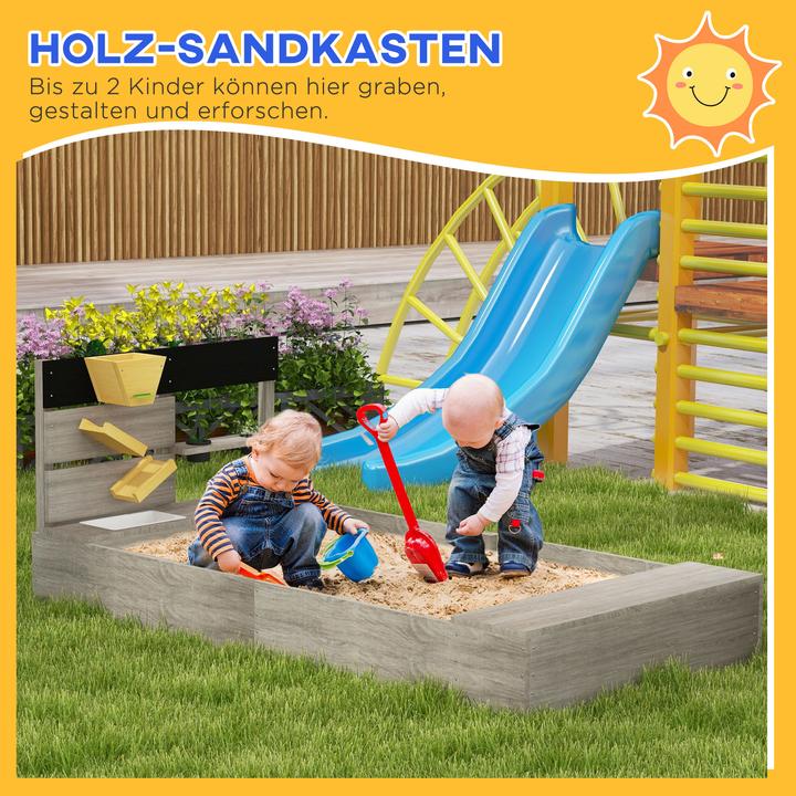 Image du produit Outsunny Sandkasten Tannenholz Grau