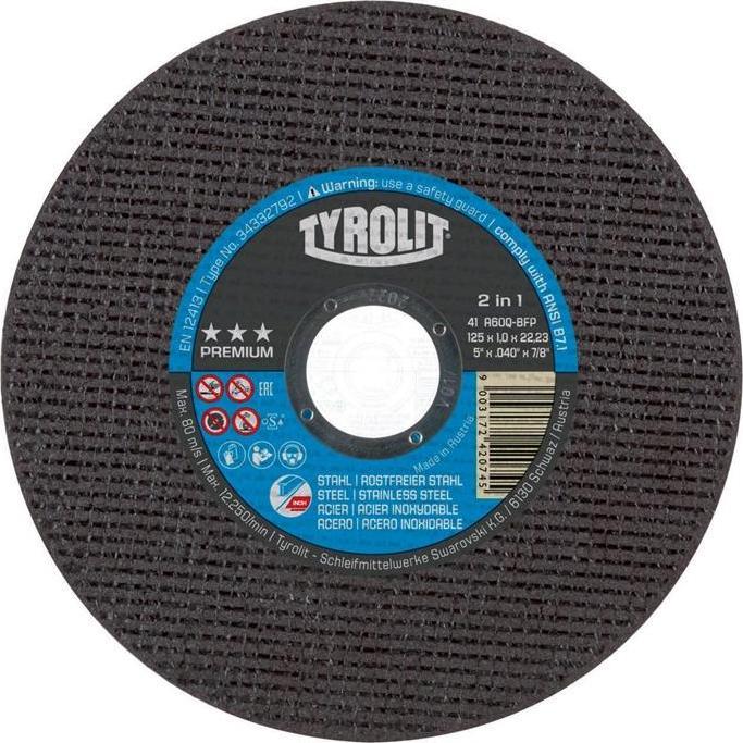 Tyrolit, Sägeblatt, Trennscheibe PREMIUM 125x2,5x22,23mm gerade Bohrung 22,23 mm