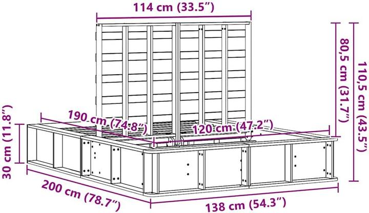Actual product image vidaXL Bettrahmen (120 x 190 cm)