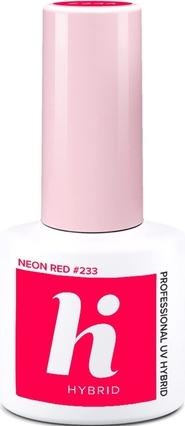 233 Bright Neon Red UV Gel Nail Polish 5ml (Bright Neon Red, UV-Gel Lack)