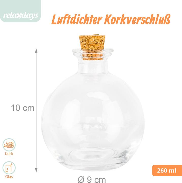 Actual product image Relaxdays 6x glass bottles (6 pcs., 0.26 l)