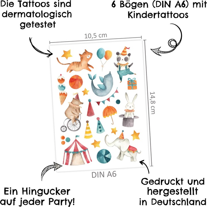 Image du produit Papierdrachen 100 tatouages d'enfants