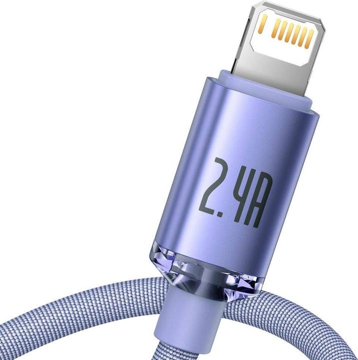 Immagine prodotto Baseus Crystal Shine Series Fast Charging Data Cable USB to iP 2.4A 1.2m Purple (1.20 m)