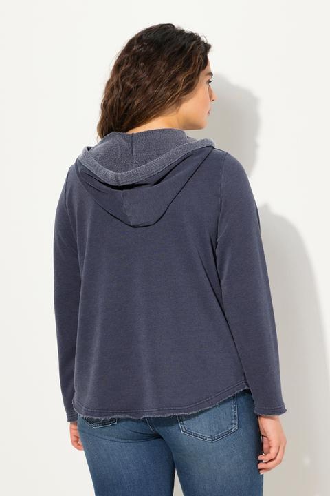 Produktbild Ulla Popken Hoodie, offenkantig, Kapuze, V-Ausschnitt, Langarm (42, 44)