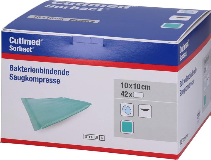 Produktbild BSN Cutimed Sorbact, Saugkomp.,antimikrobielle Wundauflage,steril, 10:10cm