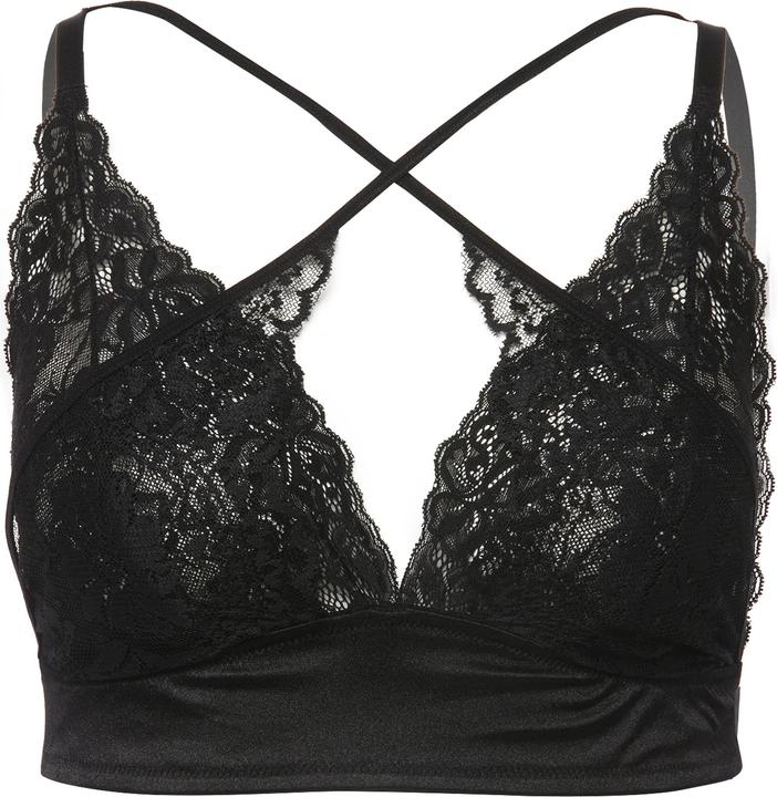 Immagine prodotto Ulla Popken Bralette senza ferretto con pizzo e ricami (42 A, 44 A)