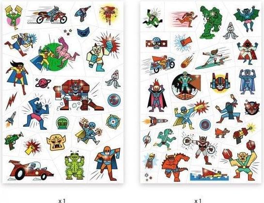 Actual product image Djeco Tattoos Heroes vs. Villains (MQ10)