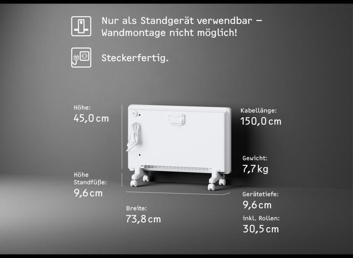 Produktbild Stiebel Eltron EG-50-TR2-PM Konvektor-Heizung Standgerät für ca. 25 m², TÜV geprüft, einfacher Regler (2000 W)