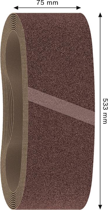 Image du produit Bosch Professional Zubehör PRO X440 bande abrasive, 75 x 533 mm, G80 (80)