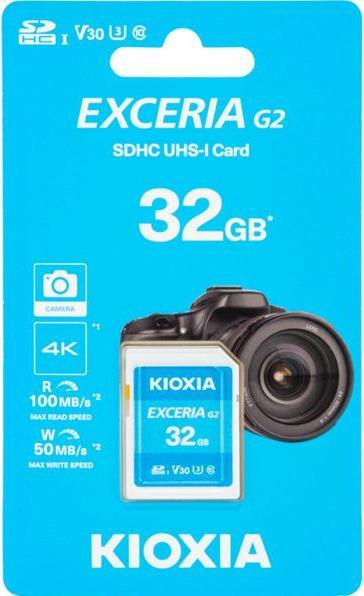 Productafbeelding Kioxia Exceria G2 SD-kaart 32 GB (32 GB, SDHC, U3, UHS-I)